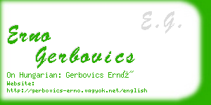 erno gerbovics business card